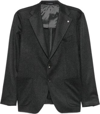 Tagliatore Enkelrijige blazer met gekerfde revers - Heren - Blazers - Grijs - L - Leer - Jassen
