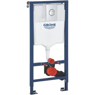 GROHE Kit De Inodoro Suspendido Solido 4 En 1, Marco De Soporte Empotrado De 1,13 M, Doble Descarga, Fresh System + Placa Cromada (g39 - Grohe