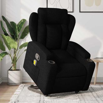 vidaXL Vidaxl - Sill&oacute;n Reclinable De Masaje Elevable Tela Negro