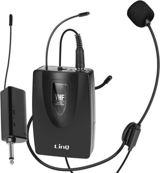 OEM Micr&oacute;fono Inal&aacute;mbrico - Linq - Modelo Diadema - Alcance 30m - Conectores 6,35mm Y 3,5mm - Vhf