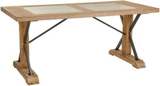 Wanderlust Deco Mesa de madera y metal marrón 180x85x78