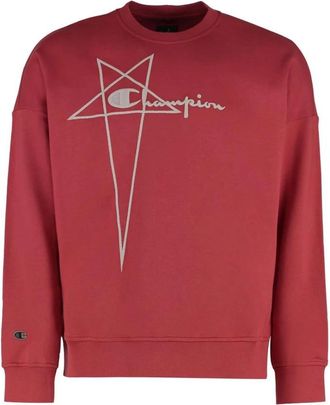 Rick Owens Felpa Girocollo - - Sweatshirts & Hoodies - Uomo - Rosso - XS