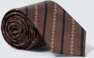 Gucci Horsebit silk jacquard tie