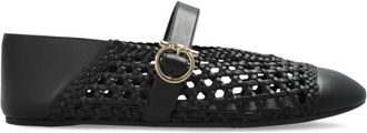Ferragamo Nena Ballerinas - Dames - Ballerinas - Zwart - 35 1/2 EU - Leer - Schoenen
