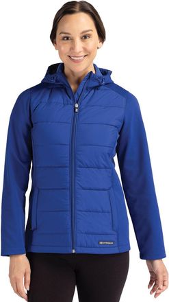 Cutter & Buck Evoke Hybrid Softshell Full Zip Womens Hooded Long SleeveJacket
