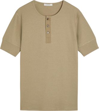 Christophe Lemaire Ribbed Cotton-blend Henley T-shirt - Sage - L