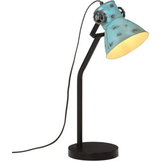 vidaXL Lampada da Scrivania 25 w Blu Anticato 17x17x60 cm E27 - Vidaxl