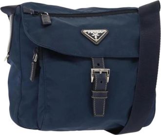 Prada Pre-owned Cross Body Bags, female, Blue, Size: ONE SIZE Pre-owned Vintage Nylon Cross Body Bag