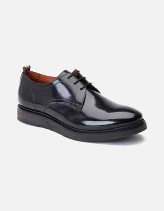 base Mens Roly Plain Toe Mens Derby Shoes - Black - Size: 12