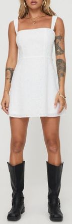 Princess Polly Elestren Embroidered Eyelet Minidress in White at Nordstrom, Size 10