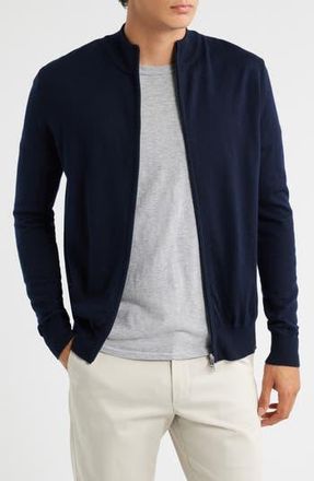 Aur&eacute;lien Cashwool Full Zip Sweater in Navy at Nordstrom Rack, Size Medium
