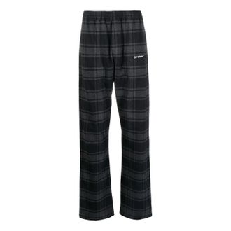 Off-white Mens Off-White SS22 Plaid Straight Casual Pants/Trousers Black OMCA228C99FAB0010501LIGHT