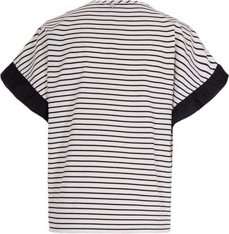 Liu Jo Womens T-Shirt Black-White Striped Cotton Elastane T-Shirts & Jerseys Black/white