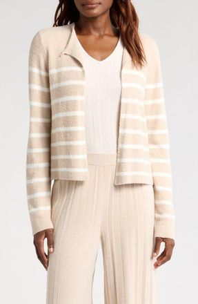 Barefoot Dreams CozyChic Lite Cardigan in Stone/Pearl at Nordstrom, Size X-Large