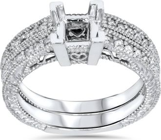 Pompeii3 1/4ct Princess Cut Diamond Engagement Ring Setting 14K Size Selectable