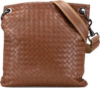 Bottega Veneta Borsa a tracolla con design Intrecciato in pelle 2007 - Marrone