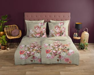 Good Morning Wendebettwäsche »Miran« 2 Stk. tlg. Baumwolle, 135x200, 2 Teilig, Reissverschluss, Wendeoptik, Blumen