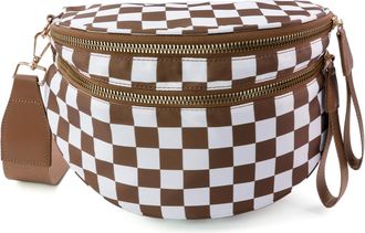 Generic Nuvore Crossbody Bag, Nuvore ComfortBag, Spacious Stylish Checkered Bum Bag, Checkered Crossbody Bag for Women (K)