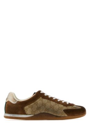Gucci Multicolor Fabric And Suede Gucci Shift Sneakers