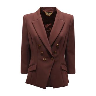 Elisabetta Franchi Blazers, female, Brown, Size: L Giacca Doppio Petto WO Jacket