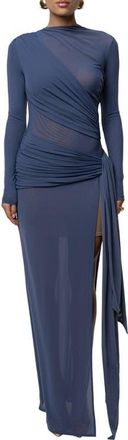 JLUXLABEL Heatwave Mesh Maxi Dress in Navy at Nordstrom, Size X-Small