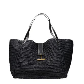 Tom Ford Black Raffia Shoulder Womens Bag