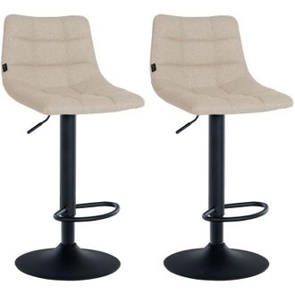 Clp Clp - Set De 2 Taburetes De Bar Jerry En Tela Crema Negro