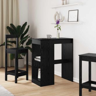 vidaXL vidaXL Tavolo da bar con lo scaffale Rovere Nero 90 x 47.5 x 103.5 cm