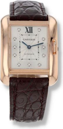 Cartier Pre-owned Cartier Tank Anglaise Diamond Silver Dial Ladies Watch WJTA0006