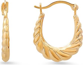 Queen Jewels 10K Petite U-Shape Hoop Earrings in Gold at Nordstrom Rack