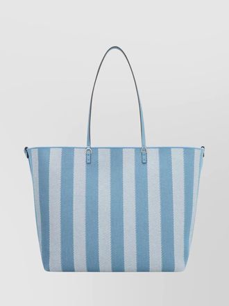 Fendi large canvas tote bag reversible leather handles