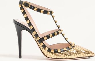 Valentino Garavani Rockstud Pumps in Woven Laminated Nappa 100Mm Wo