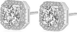 Hollywood Sensation Serena Halo Stud Earrings in Silver at Nordstrom