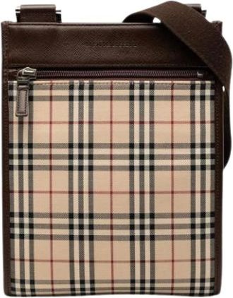 Burberry Pre-owned Cross Body Bags, female, Beige, Size: ONE SIZE Pre-owned Vintage House Check Crossbody Bag