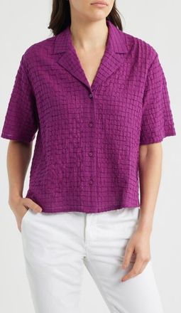 Eileen Fisher Notch Collar Shirt in Brblm at Nordstrom, Size Xx-Small