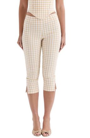 House of CB Carella Gingham Capri Pants in Gingerbread at Nordstrom, Size X-Small