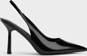 Charles & Keith Patent Pointed-Toe Slingback Pumps