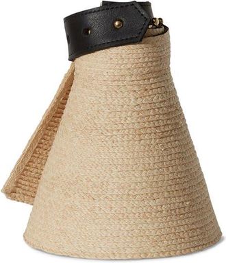 Janessa Leon&eacute; Birdie Packable Wide Brim Straw Visor in Natural at Nordstrom
