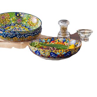 OEM Platos De Cer&aacute;mica Para Pasta, Dise&ntilde;o Floral &Uacute;nico, Aptos Para Lavavajillas, 4 Piezas