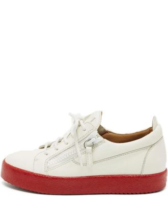Giuseppe Zanotti Frankie zip leather sneakers - White