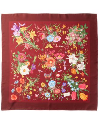 Gucci Printed Flora Silk Twill Carre