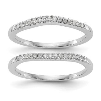 Diamond2Deal 14k White Gold Lab Grown Diamond Wedding Band Ring 1/5Ct Clarity- VS Color- D-E
