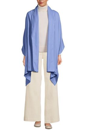 Lands End CashTouch Shawl Wrap in Clear Blue Sky at Nordstrom
