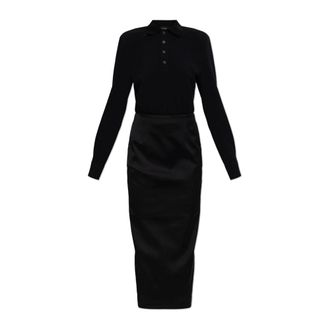 Willy Chavarria Midi Dresses, female, Black, Size: XS Polo Dress