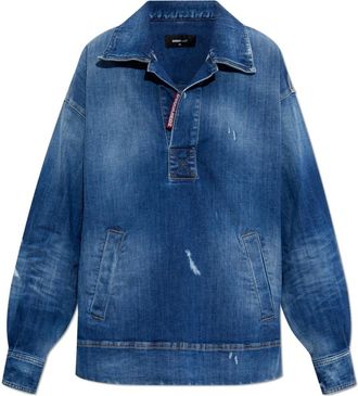 Dsquared2 Denim top - Dames - Blouses - Blauw - S - Denim - Overhemden