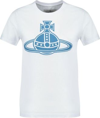 Vivienne Westwood Unisex Paris Orb Peru T-Shirt White Cotton