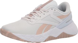 Reebok Womens Nanoflex Cross Trainer, White/Soft Ecru/Rose Gold, 5.5
