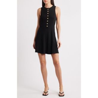 Nation Ltd Jayna Fit & Flare Minidress in Jet Black at Nordstrom, Size X-Large