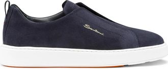 Santoni Victory Slip-On Sneakers - Heren - Sneakers - Blauw - 41 EU - Leer - Schoenen