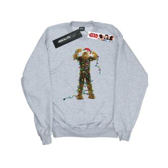 Star Wars Heren Chewbacca Kerstverlichting Sweatshirt (Sportgrijs)